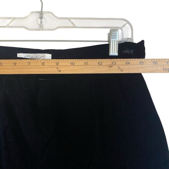 Vintage Velvet A Line Midi Skirt L Black  Studio G Fairy Grunge Goth Made USA - Picture 3 of 8